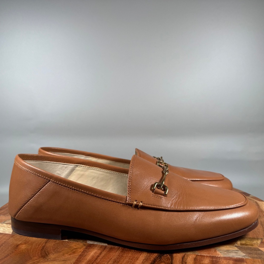 Sam Edelman Loraine Bit Loafer Saddle Brown Leather Shoes Womens 7.5W Wide